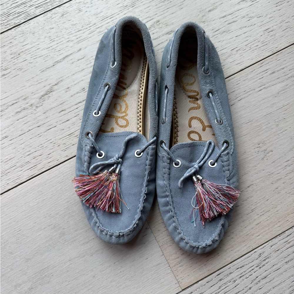Sam Edelman Blue Suede Moccasins